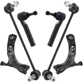 TRQ Front Steering & Suspension Kit Control Arm Sway Bar Stabilizer Link Tie Rod Compatible with 2017-2021 Subaru Impreza