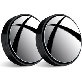 2Pcs Blind Spot Car Mirror, Automotive Side Blindspot Mirror for Car, 2.2" Round Car Rearview Mirror Accessories 360 Degree Rotating Vacuum Suction Cup for Cars, Suv, Van and Trucks (Black)