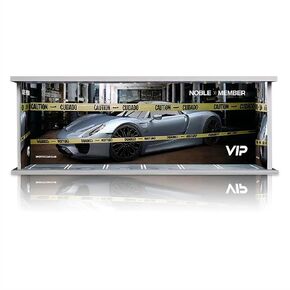 Display Case for Hot Wheels: Stackable Parking Garage for 1/64 Scale Matchbox Toy Car, Foamboard Storage for Monster Trucks with LED Light and Acrylic Cover, Graffiti Wall