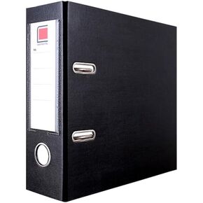 NUOBESTY Project Folders Lever Arch File Folder A4 Plastic Paper Organizer Binder Wallet with Clip and Finger Grip Hole for Office Home Supplies Black