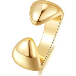14K Gold Rings for Women Gold Non Tarnish Rings Dainty Gold Rings for Women Gold Band Rings Woman Open Design Fluidity of Modern Style Gold Rings for Men 5-9