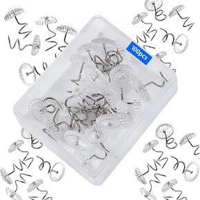 100 Pcs Bed Skirts Pins and Upholstery Tacks,Clear Head Screw Twist Pins for Hold Bedskirt,Couch Covers and Other Fabrics,Say Goodbye to Baggy Fabrics with Dust Ruffle Headliner Pins & Clips