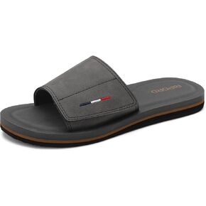 Mens Adjustable Slides Sandals Slip On Sandals Comfortable Athletic Anti-Slip Slides