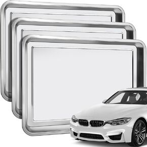 3Pcs Stainless Steel Oil Drip Pan- 27.56 x 19.69 Inch Oil Drip Tray for Under Car Silver Rust Resistant Drip Tray ,Oil Catch Pan Replacement Tray to Keep Garage Floor Show Room Driveway Safe and Clean