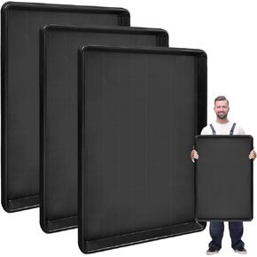 3 Pcs Extra Large Auto Oil Drip Pan- 35.4 x 24 x1.6 Inches Oil Drip Tray for Under Car Plastic Oil Tray,Oil Catch Pan Replacement Tray to Keep Garage Floor Show Room Driveway Safe and Clean
