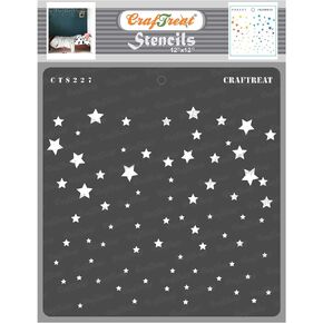 استنسل النجوم من CraftTreat للرسم على الخشب والقماش والورق والنسيج والأرضيات والجدار والبلاط - السماء المرصعة بالنجوم - 12 × 12 بوصة - استنسل الفن والحرف اليدوية القابل لإعادة الاستخدام - قالب استنسل النجمة - استنسل السماء المرصعة بالنجوم in Kuwait