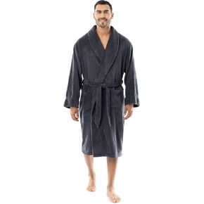 Fruit of the Loom Mens Solid Plush Fleece Robe