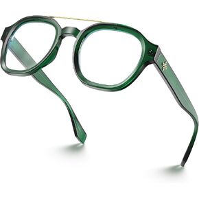 VISOONE Retro Round Blue Light Blocking Glasses with Anti Computer Glare for Women and Men