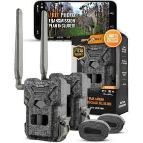 SPYPOINT Flex G-36 Twin Pack Cellular Trail Camera, 36MP Photos and 1080p Videos with Sound, GPS Enabled, Dual-Sim LTE Connectivity, 100' Flash & Detection Range, Responsive Trigger up to .3S in Kuwait