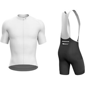 Cycling Jersey Men Short Sleeve+Cycling Bib Shorts Men Cycling Shorts with Shoulder Straps Size XL