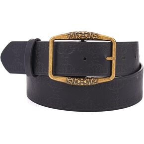 Tgirls Western Belt for Women Men Vintage PU Leather Belt for Jeans Dress Cowgirl Cowboy Waist Belts