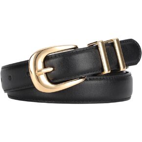 ALAIX Women's Leather Belt for Jeans Pants Dress Black Leather Belt with Gold/Silver Buckle Fashion Jeans Belts for Women in Kuwait