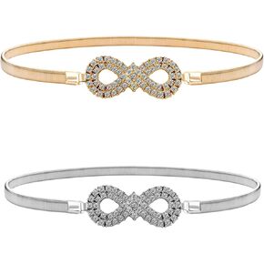 onenine Gold belt for women's dress,elastic pendant chain belt,gold chain belt, Gold & Silve