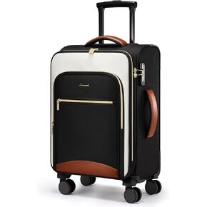 LOVEVOOK Carry On Luggage 22x14x9 Airline Approved, 20 Inch Softside Suitcases with Wheels, Lightweight Spinner Carry on Suitcase with TSA Lock, Water-Resistant Large Capacity Luggage for Travel