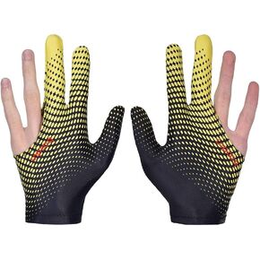 Anser M050912 Man Woman Elastic 3 Fingers Show Gloves for Billiard Shooters Carom Pool Snooker Cue Sport - Wear on The Right or Left Hand 1PCS (Gray, L)