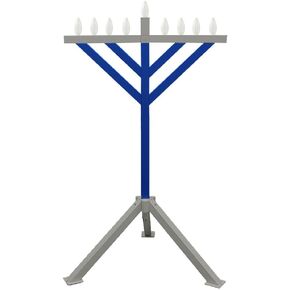 Zion Judaica Electric Menorah PVC Indoor/Outdoor Use - 52'' Tall (White)