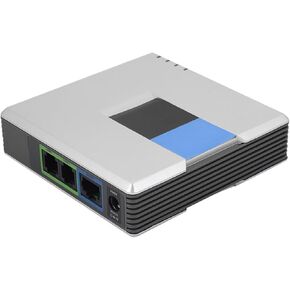 محول هاتف لينكسيس PAP2T، محول هاتف إنترنت بمنفذين مع كابل شبكة، يدعم بروتوكول SIP V2، بوابة VOIP لمحول الهاتف