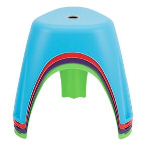 Norwood Commercial Furniture Assorted Indoor/Outdoor Plastic Stack Stool, Blue, green, Red, Purple (Pack of 4)