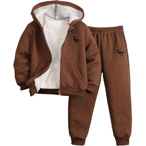 SOLY HUX Toddler Boy's 2 Piece Outfits Fall Winter Sweatsuit Long Sleeve Hoodie Jacket and Sweatpants Set
