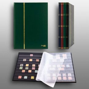 Prophila Stamp Album (New) 16 Black Sides, Green Cover