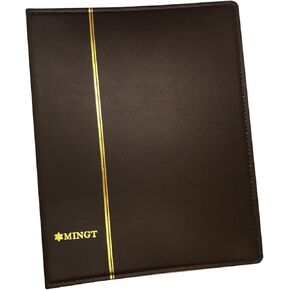 4-Rings Binder PU Leather Collection Album Cover for Banknote Stamp Paper Money Coin Collecting and Supplies (Dark Red)