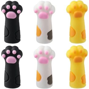 6PCS Cat Paw Pencil Toppers, Kawaii Cartoon Pencil Protectors Pencil Extender, Cute Pencil Lengthened