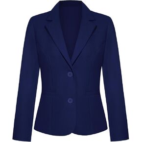 Women's Blazer Jackets Buttons Open Front Long Sleeve Notch Collar Professional Suit Blazers with Pockets in Kuwait
