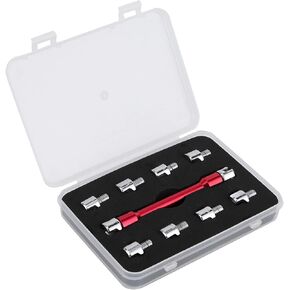 Motorcycle Spoke Wrench Set, Solid Aluminum and CNC Iron Spanner Set 5.0-6.8 Length 93mm/3.7in for Most Motorbike, Motorcycle Repair Tool for Most Motorbike Use to Adjust Tire Wire