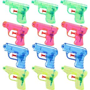 KIMOBER 12PCS Mini Water Guns Toy,Small Colourful Plastic Water Squirt Gun Toys for Swimming Pool Party Favors,Kids Summer Outdoor Game(Retro)