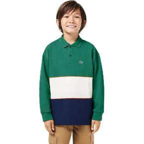 Lacoste Boys Long Sleeve Cotton Piqu頃olorblock Polo