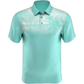 PGA TOUR Boys' Shadow Palm Print Short Sleeve Golf Polo Shirt