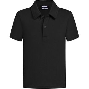 QBK Toddler to Youth Boys' School Uniform Pique Polo Kids Short Sleeve Collared Golf Shirt