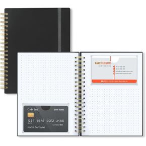 OneSky Business Card Organizer, Credit Card Organizer, Large Notes Area for You to Record any Information about the Card, Suitable for Business/Credit/Gift Cards,etc.Capacity: 64 Cards (BLACK)
