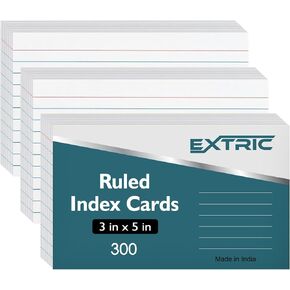 Index Cards 3X5, Ruled Index Cards 500 Pack - Flash Cards for Studying, Note Cards for Office and School Supplies