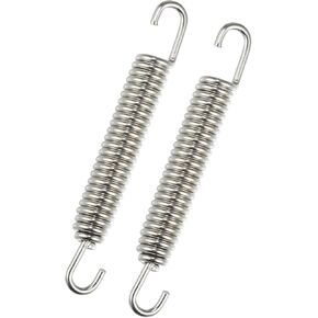 Motoforti 2 Pcs Motorcycles Universal Exhaust Pipe Spring 80mm 3.15" Stainless Steel Exhaust Pipe Spring Hook Modified Accessory Silver Tone Long-lasting