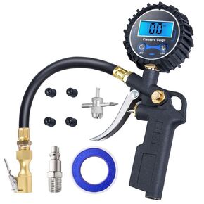Digital Tire Inflator with Pressure Gauge 250 PSI Air Chuck for Truck Car Bike