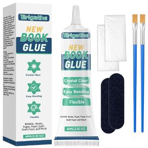 Book Glue, Book Binding Glue, Clear Glue for Book Repair and Bonding, Envelopes, Postcards, Paper Craft Greeting Cards, Invitations and Crafts DIY