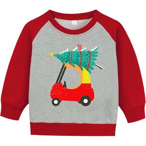Christmas Sweatshirt for Toddler Boys and Girls Ugly Xmas Pullover Kids Funny Raglan Sleeve Shirts Tops 2-7 Years