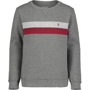 IZOD Boys' Long Sleeve Fleece Crewneck Pullover Sweatshirt
