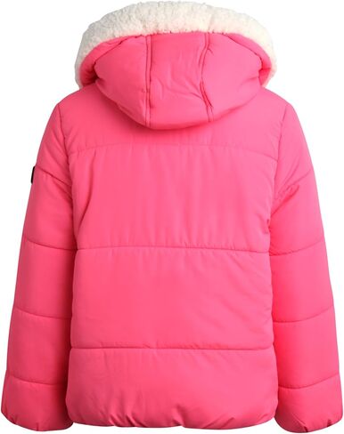 Girls' Heavyweight Puffer Jacket - Polar Fleece Lined Winter Jacket for Girls with Sherpa Collar and Hood (7-16) in Saudi Arabia