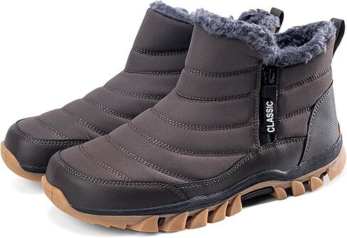 Men's Snow Boots Lightweight Waterproof Winter Boots Fur Lined Anti-slip Cold Weather Shoes Winter Trekking Warm Ankle Boots in Saudi Arabia