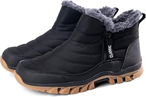 Men's Snow Boots Lightweight Waterproof Winter Boots Fur Lined Anti-slip Cold Weather Shoes Winter Trekking Warm Ankle Boots in Kuwait