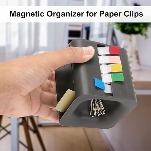 MEGREZ 5in 1 Cube Sticky Note حامل مذكرة حامل صندوق الملاحظات بعد ذلك ملاحظة موزع ورقة المفكرة منظم مذكرة لزجة موزع مع علامات تبويب مسطحة ملونة للملاحظات اللاصقة ومشابك الورق (أبيض) in Kuwait