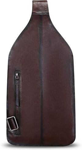 Genuine Leather Sling Bag for Men Handmade Retro Crossbody Backpack Purse Hiking Daypack Chest Shoulder Fanny Pack in Saudi Arabia