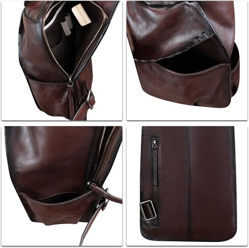 Genuine Leather Sling Bag for Men Handmade Retro Crossbody Backpack Purse Hiking Daypack Chest Shoulder Fanny Pack in Saudi Arabia
