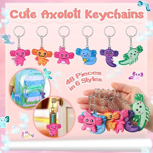 Axolotl Party Supplies Set Axolotl Birthday Party Supplies Include Axolotl Keychain Axolotl Stickers Thank You Kraft Tags Organza Bags for Axolotl Birthday Party Decoration Reward in Saudi Arabia