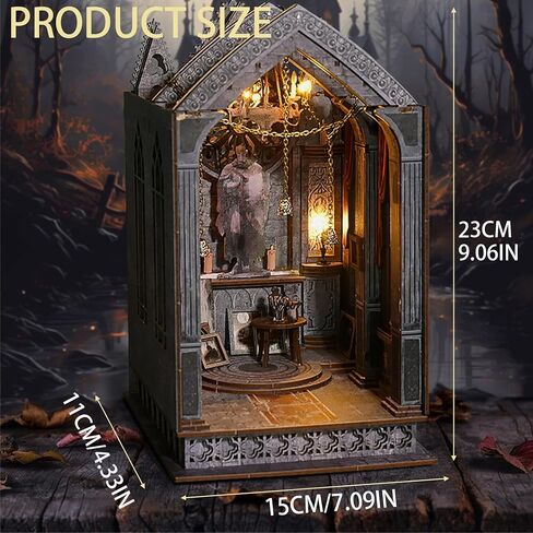 Book Nook Kit - DIY Miniature Dollhouse Kit, DIY 3D Wooden Puzzle Bookends, Book Nook for Bookshelf Insert Decor Craft Gifts for Family and Friends, Adults and Teens (Quiet Night Prayer) in Saudi Arabia