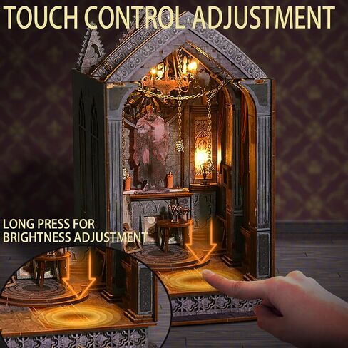 Book Nook Kit - DIY Miniature Dollhouse Kit, DIY 3D Wooden Puzzle Bookends, Book Nook for Bookshelf Insert Decor Craft Gifts for Family and Friends, Adults and Teens (Quiet Night Prayer) in Saudi Arabia
