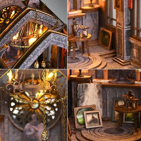 Book Nook Kit - DIY Miniature Dollhouse Kit, DIY 3D Wooden Puzzle Bookends, Book Nook for Bookshelf Insert Decor Craft Gifts for Family and Friends, Adults and Teens (Quiet Night Prayer) in Saudi Arabia