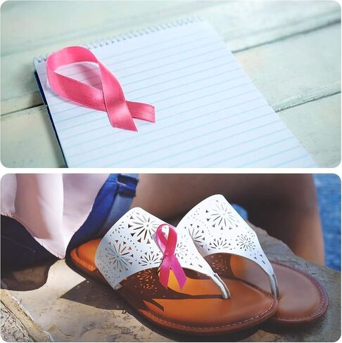 Pink Ribbons Satin Pins Breast Cancer Awareness Safety Pins for Breast Cancer, for Charity Recognition, Public Event, Fundraiser, Survivor Campaign (100 PCS) in Saudi Arabia